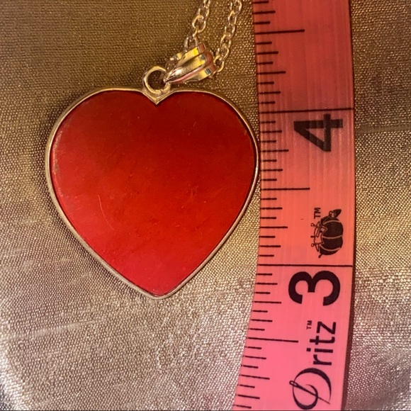 SALE ❤️ Italian Coral Heart Valentine handcrafted pendant - Picture 7 of 8